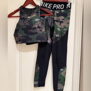 Nike Women's Camouflage Leggings and sports bra